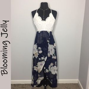NWOT! BLOOMING JELLY Floral Crochet Midi Sundress